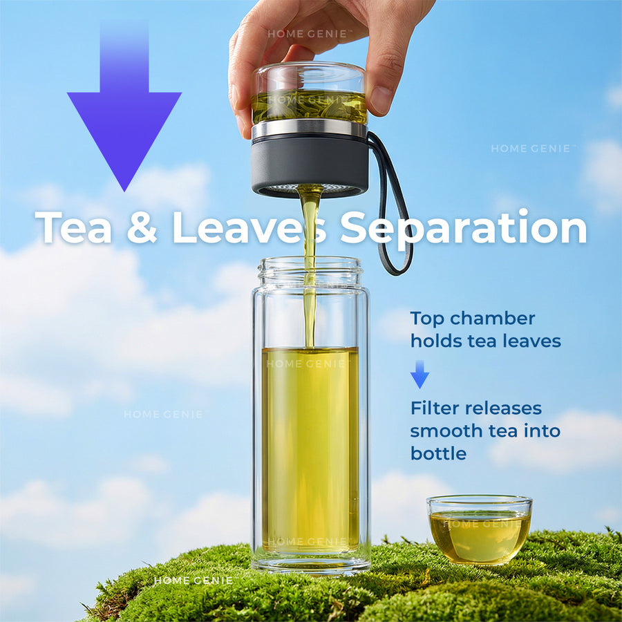 Home Genie's Instea Double Layer Tea Glass Bottle