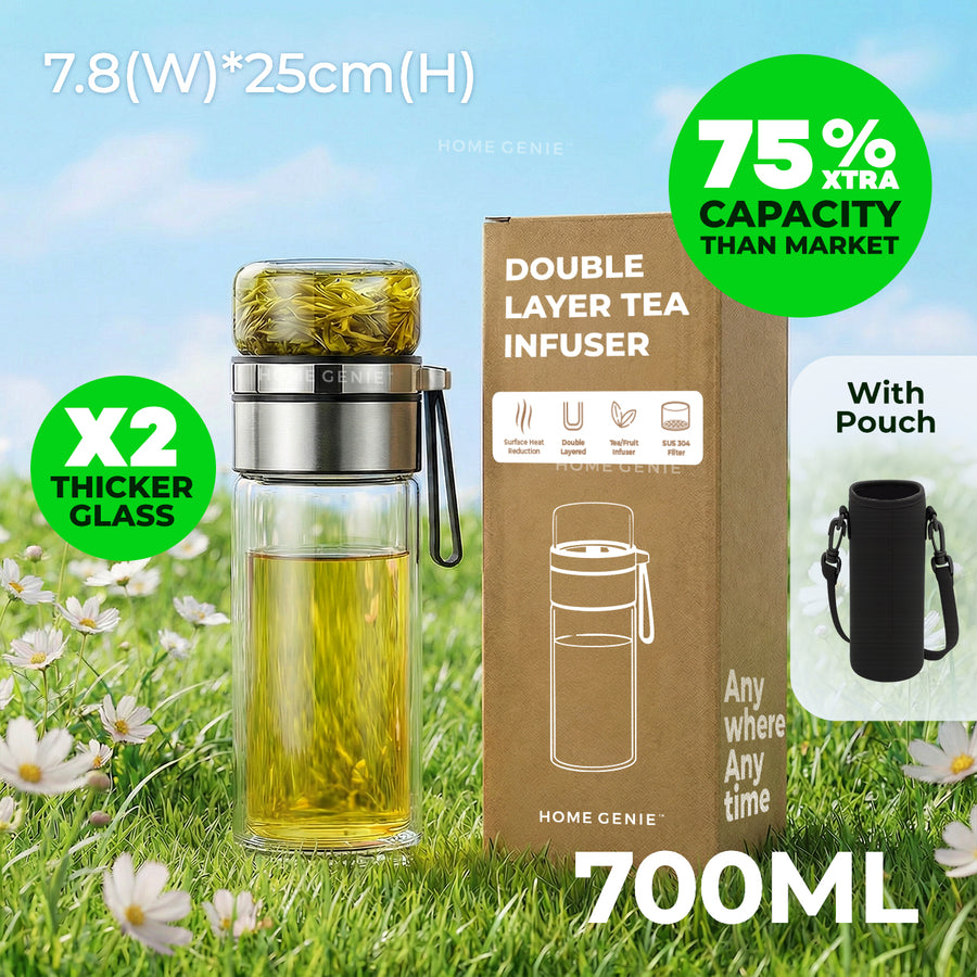 Home Genie's Instea Double Layer Tea Glass Bottle