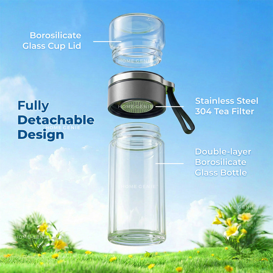 Home Genie's Instea Double Layer Tea Glass Bottle